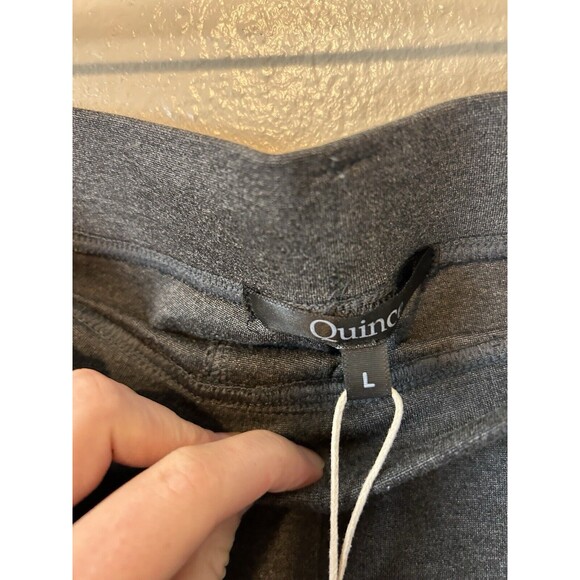 Quince L Ultra Stretch Ponte Knit Straight Leg Pants Gray Pull On Trousers - Picture 5 of 6